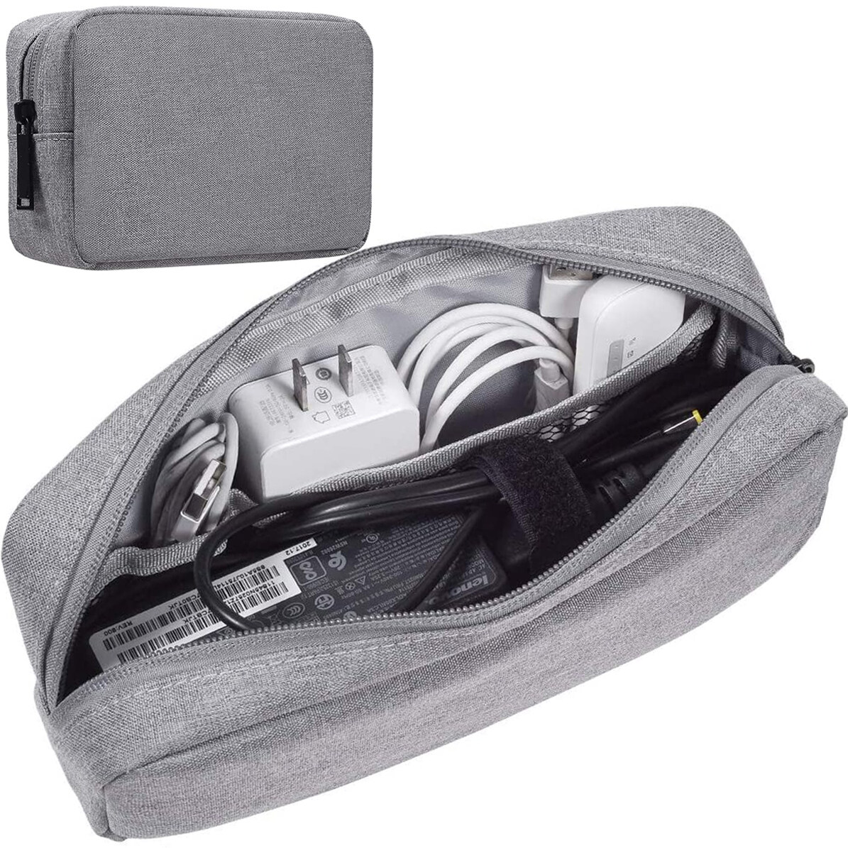 Canvas Waterproof Universal Electronic Accessories Organizer for Charging Cords,Chargers,Mouse,USB Cable,Earphones and More Out-Going, Business Travel Gadget Bag