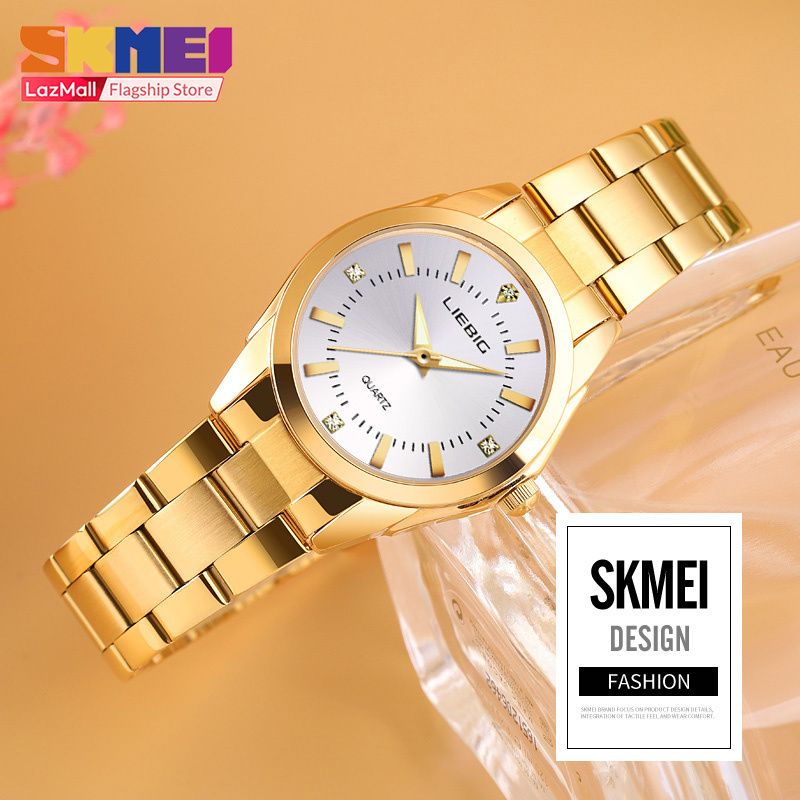 SKMEI LIEBIG New Women Fashion Watches Quartz Waterproof Watch Stainless Steel Elegant Wristwatches Ladies Clock L4005