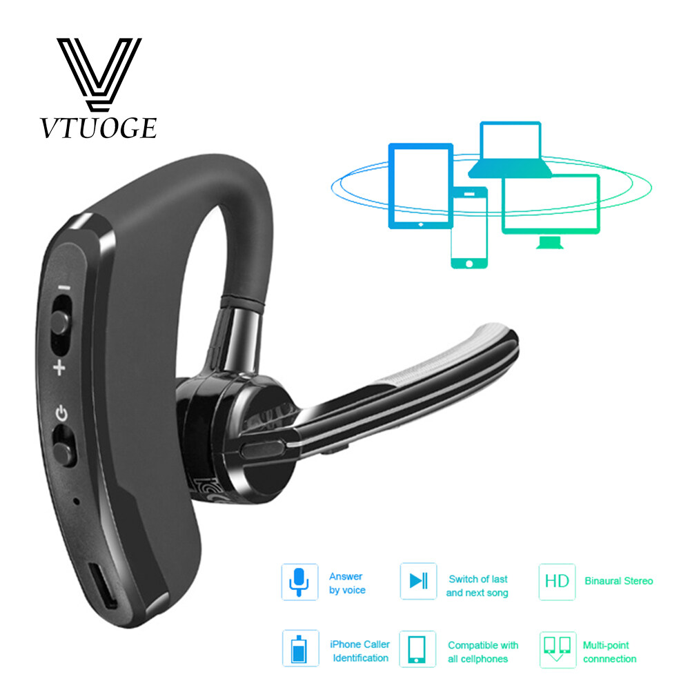 VTUOGE V8 Wireless Bluetooth Earphone with Stereo HD Mic Handsfree Earphones Bluetooth Stereo Headphones For Samsung Xiaomi