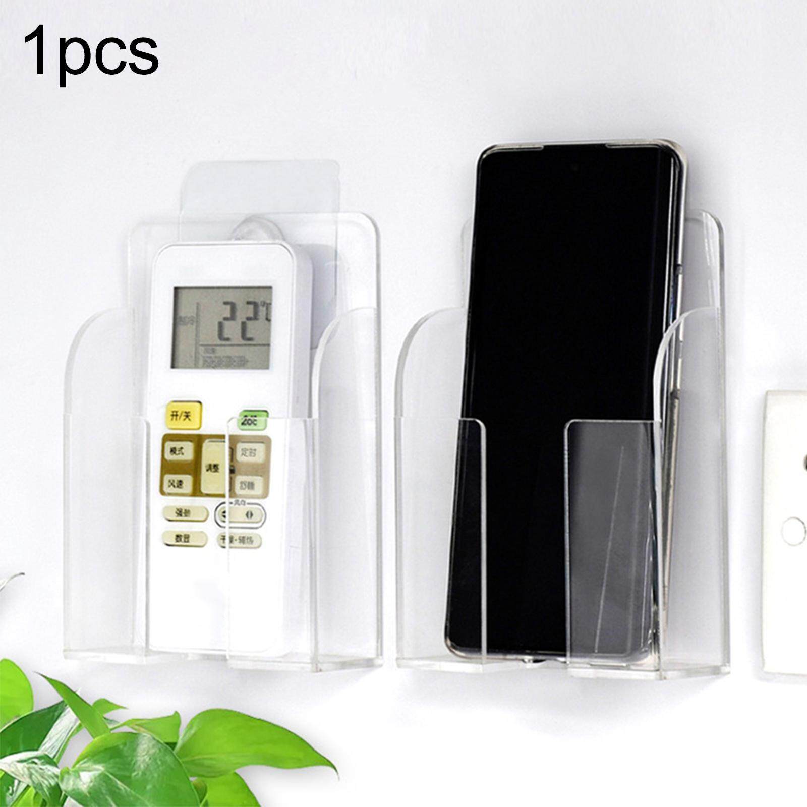 milageto Remote Control Holder Wall Mount Acrylic Wall Pocket for Living Room Bed