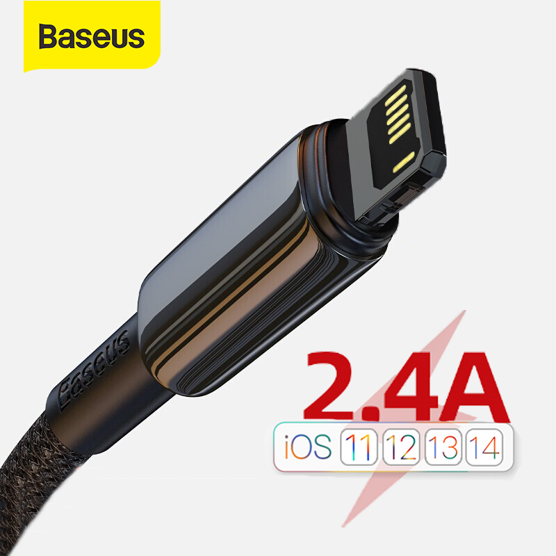Baseus 2.4A Fast Charging Cable For iPhone 14 13 Pro Max 12 11 XR XS USB Cable for iPhone 8 7 6 USB to Lighting Data Wire Cord