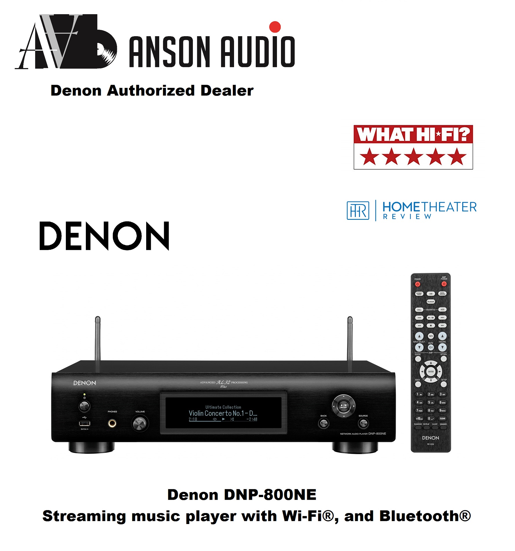 Denon DNP-800NE Streaming music player with Wi-Fi®, and Bluetooth®